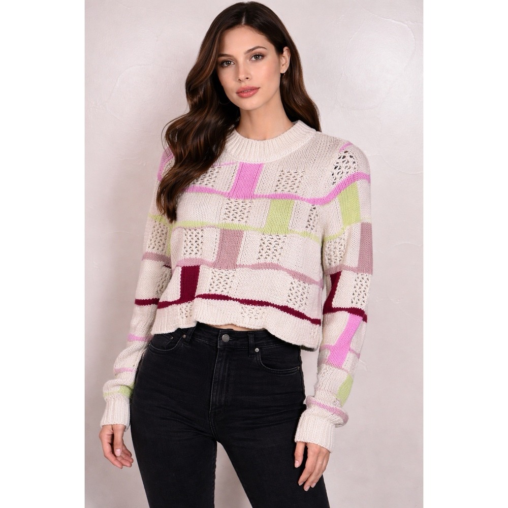 LA HEARTS by PacSun‎ Cropped Sweater SIZE SMALL Open Knit